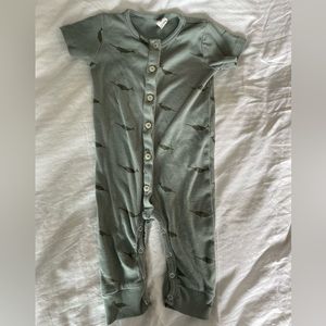 Kate Quinn 12-18mo sage narwhals short sleeve play suit